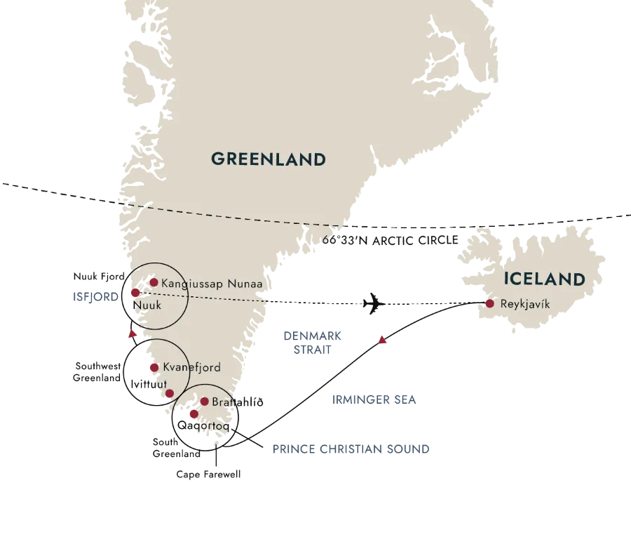 A map of the destination route