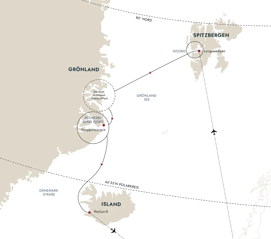 Eine Karte der Zielroute