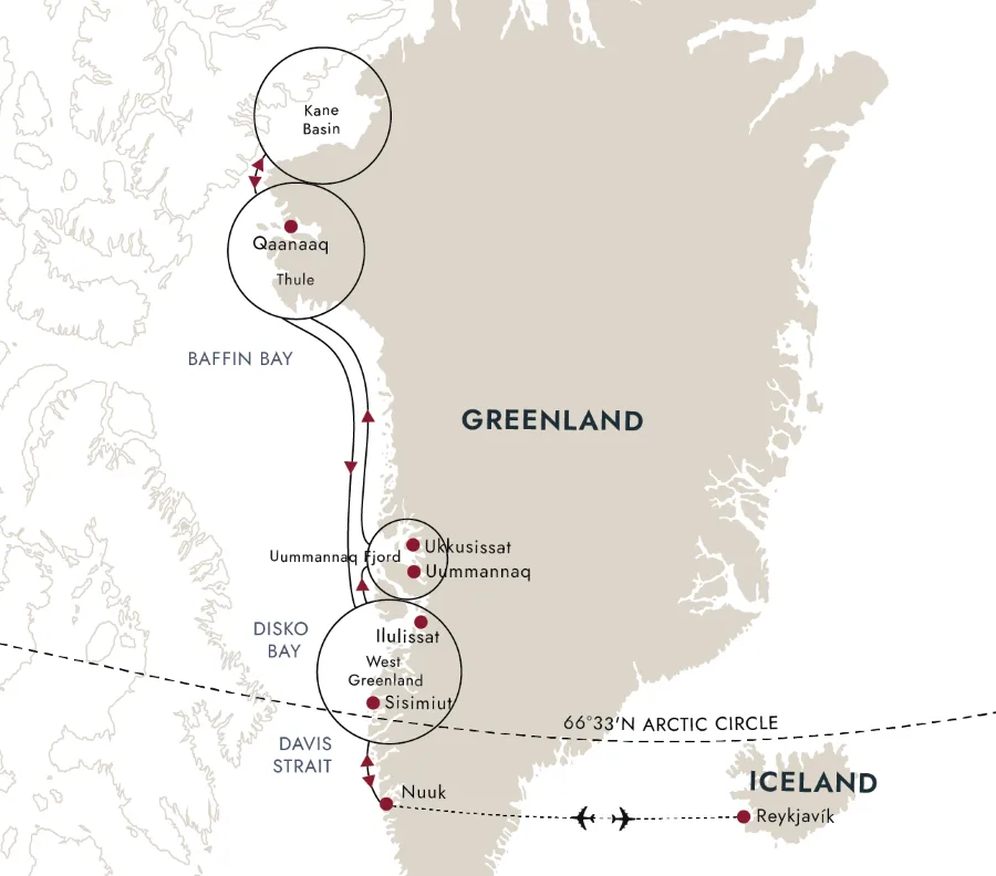 A map of the destination route