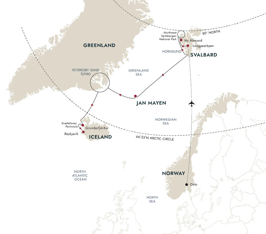 A map of the destination route