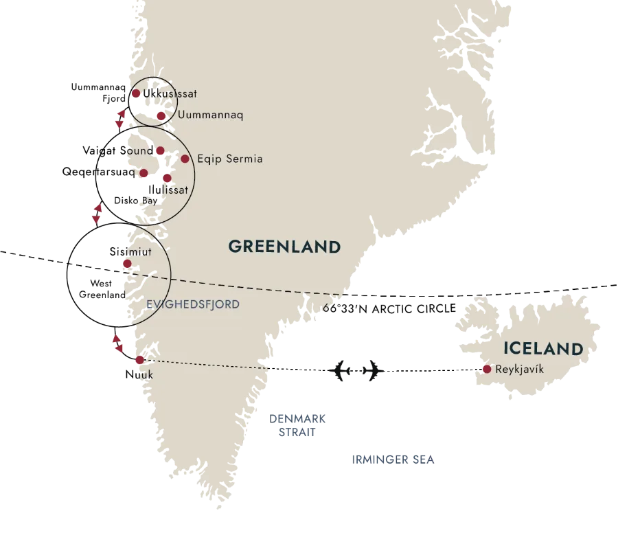 A map of the destination route