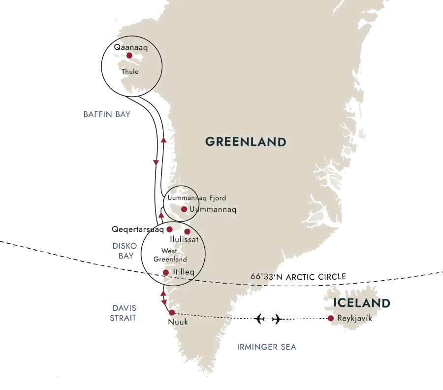 A map of the destination route