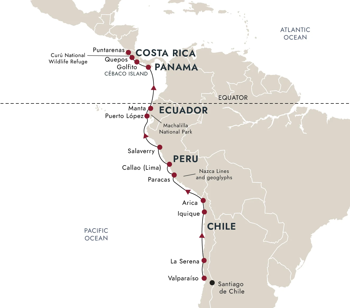 A map of the destination route