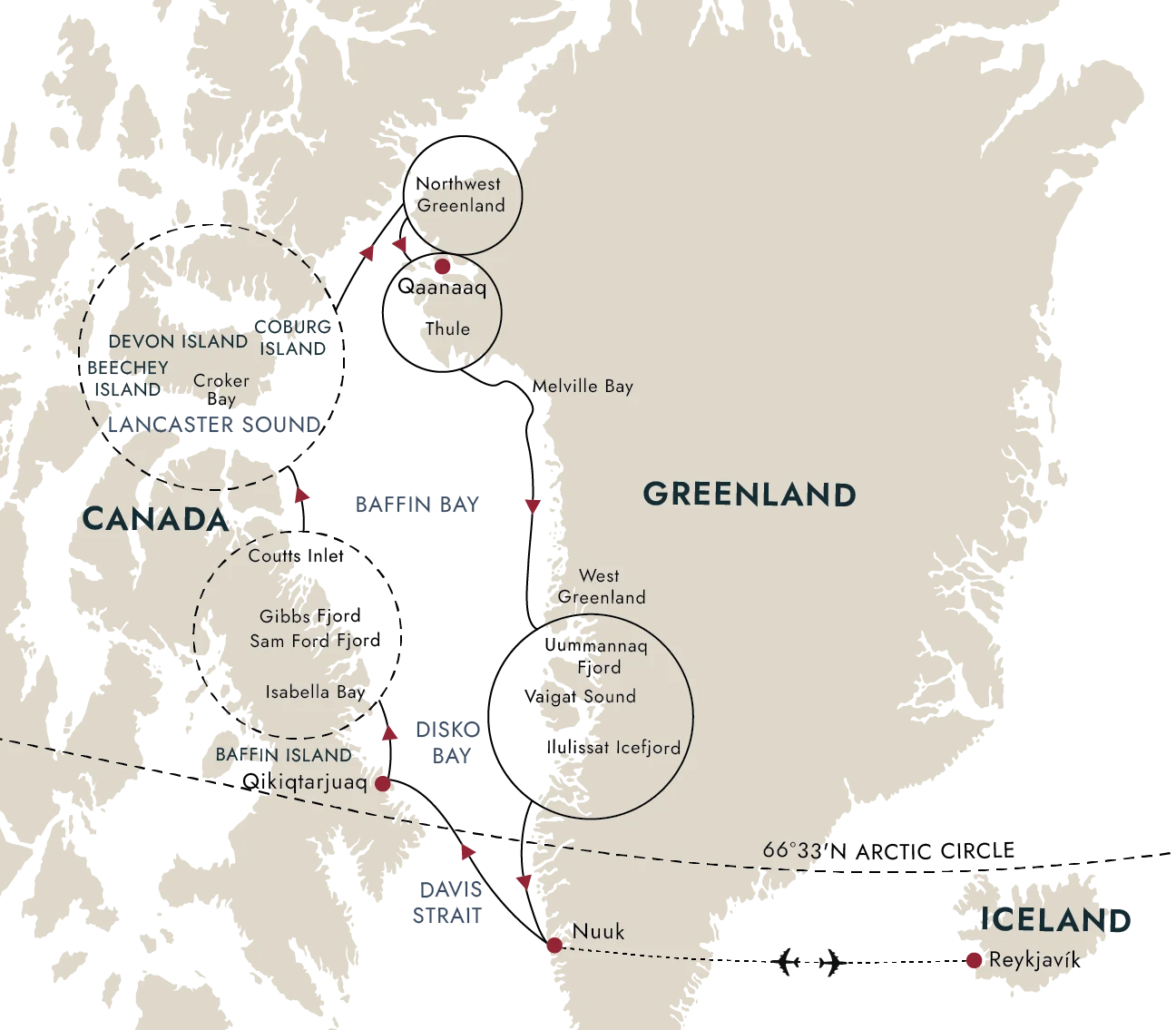 A map of the destination route