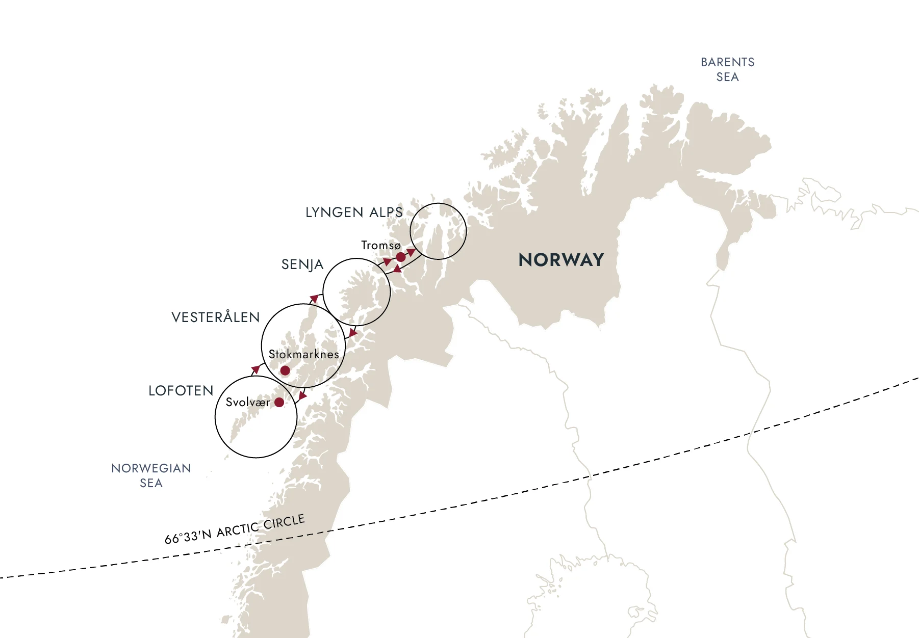 A map of the destination route