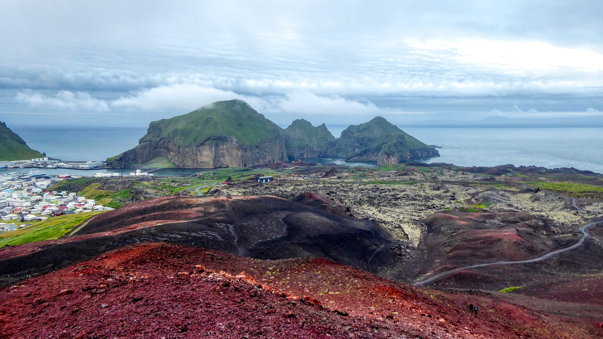 Volcanic landscape seen from a hike on Heimaey, Iceland. Credit: Stefan Balgavy / Getty Images