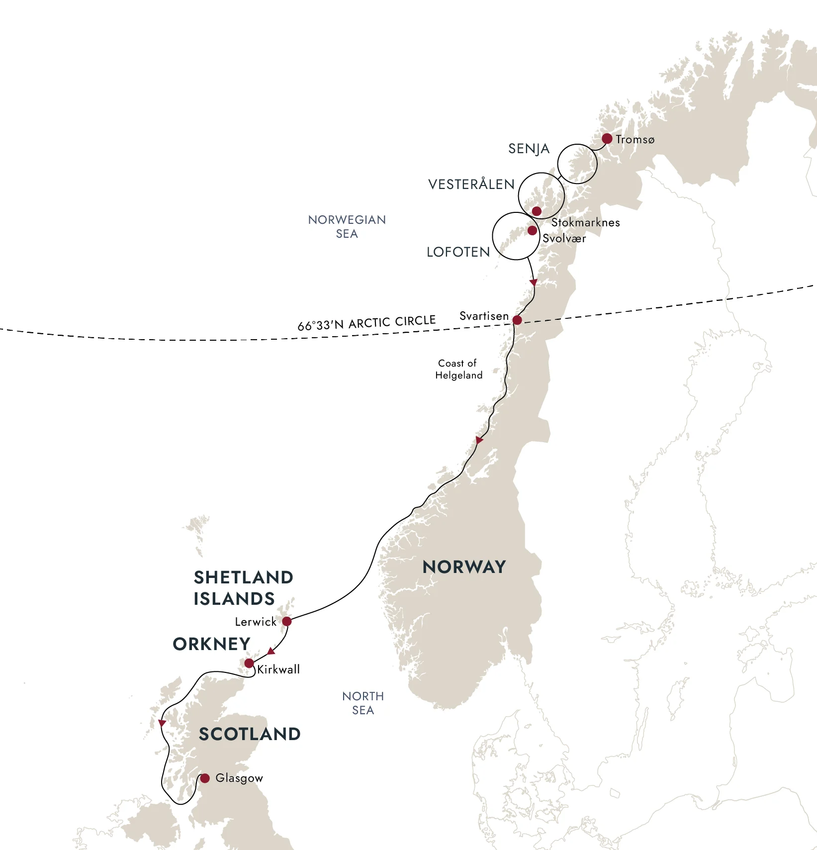 A map of the destination route