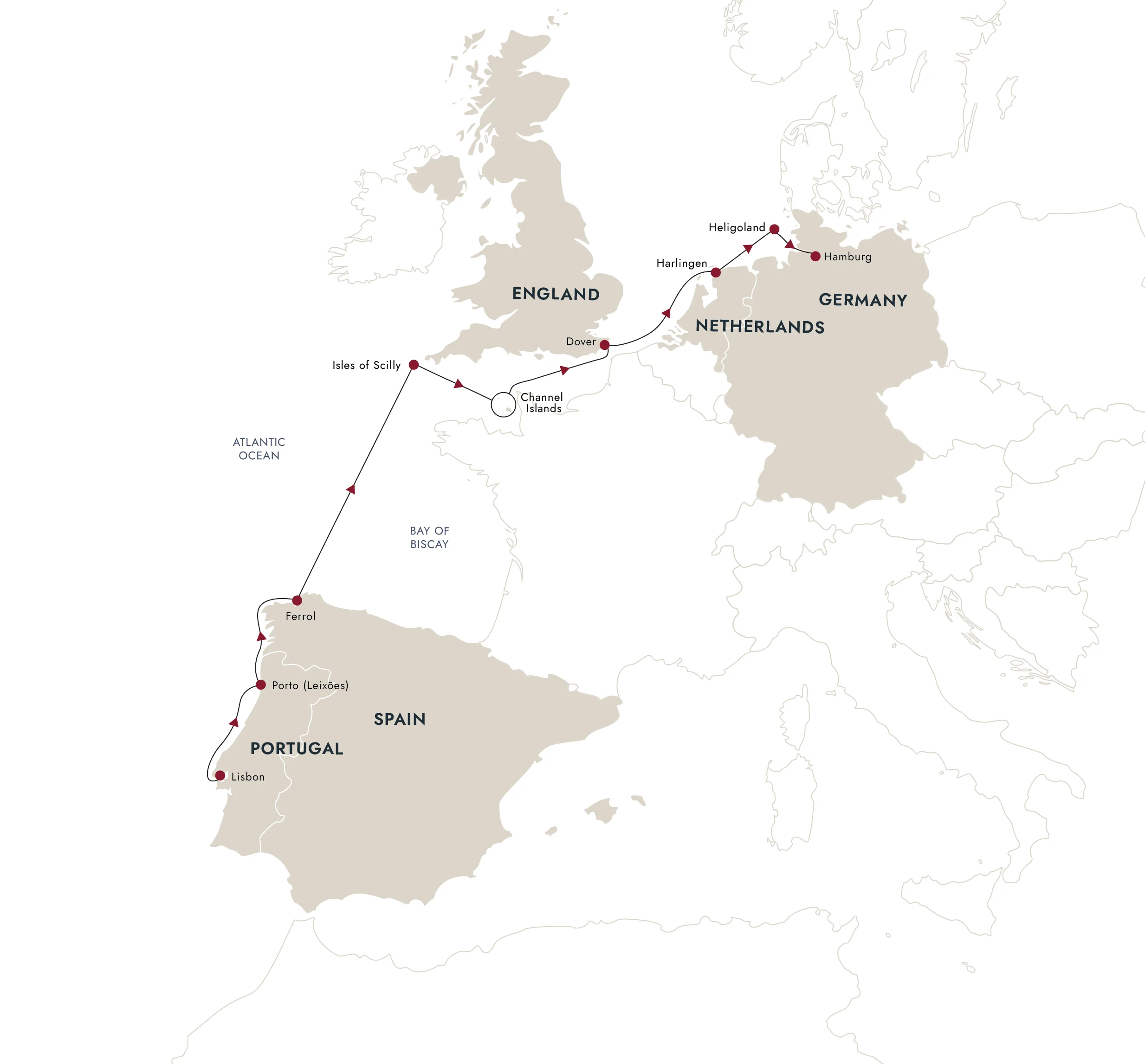 A map of the destination route