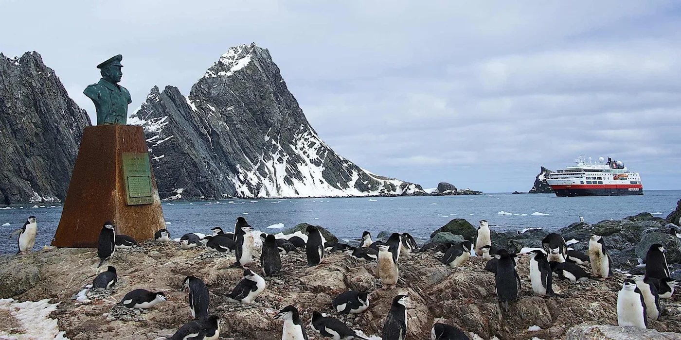 Chinstrap penguins near Elephant Island, Antarctica