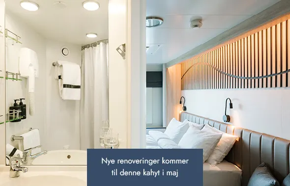 The bathroom in an Outside cabin (U) onboard MS Fram. Credit: Clara Tuma