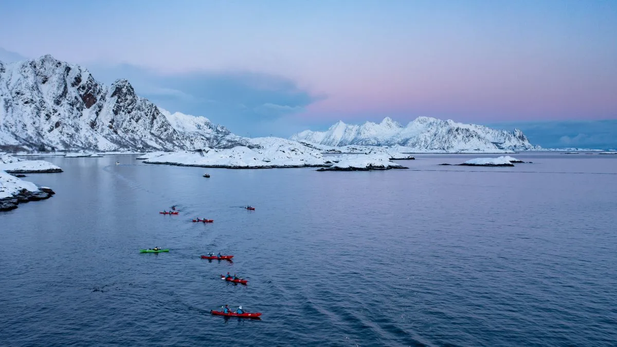 Kayaking in Svolvar, Norway