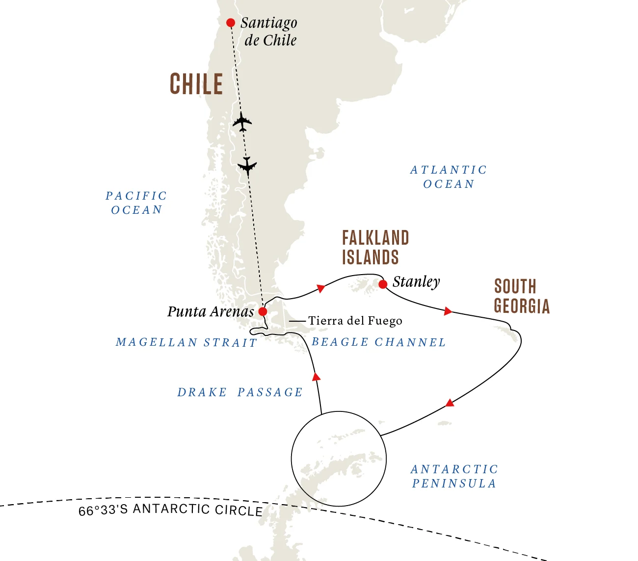 A map of the destination route