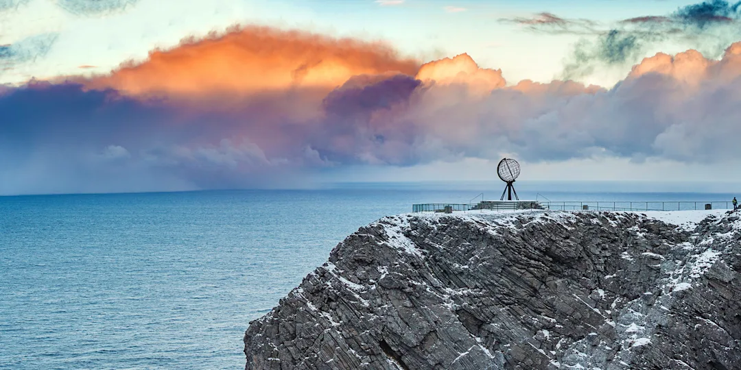 Photo of the globe at the North Cape.