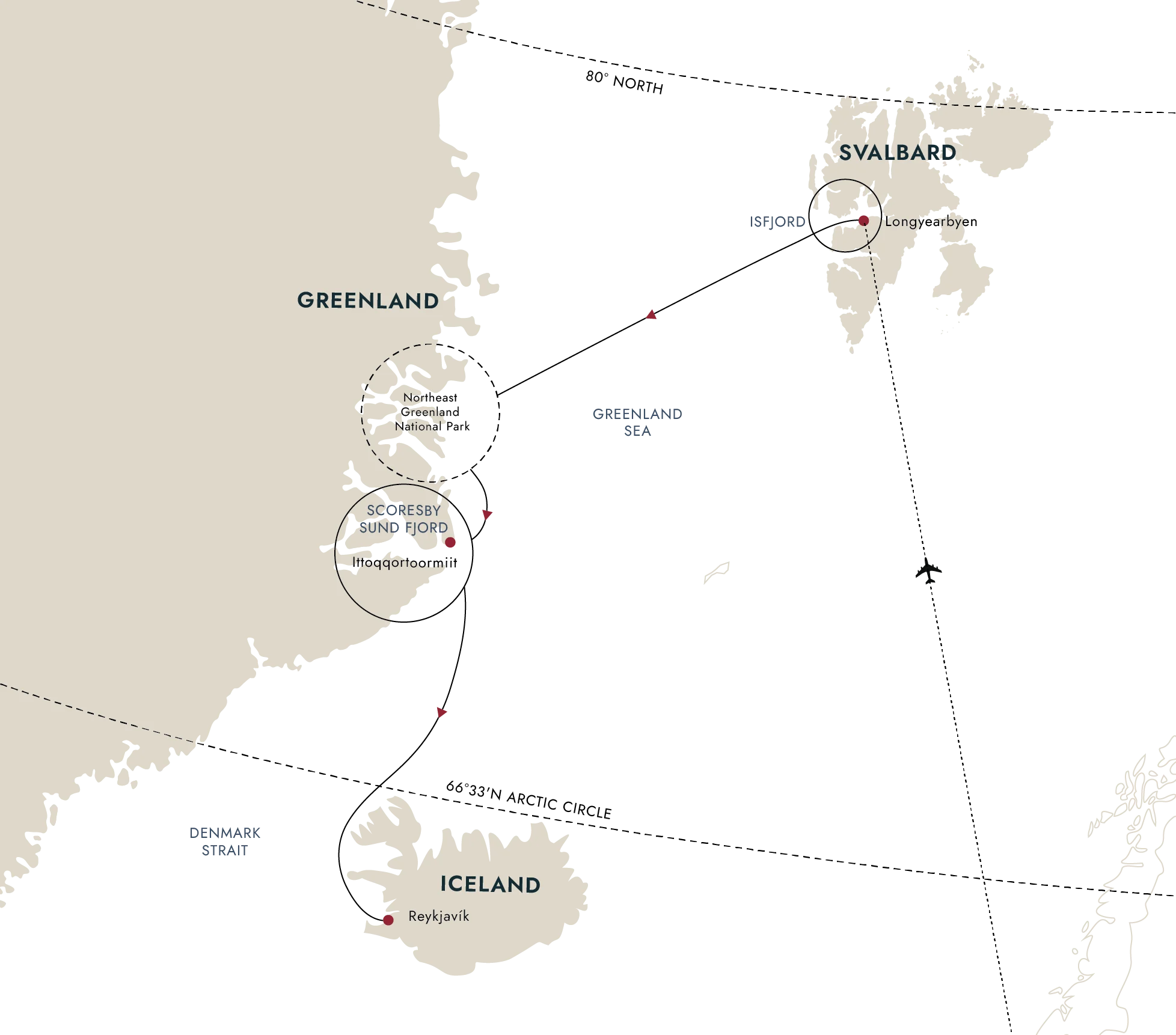 A map of the destination route