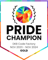 Golden badge as PRIDE champion for LGBTQIA+ Community