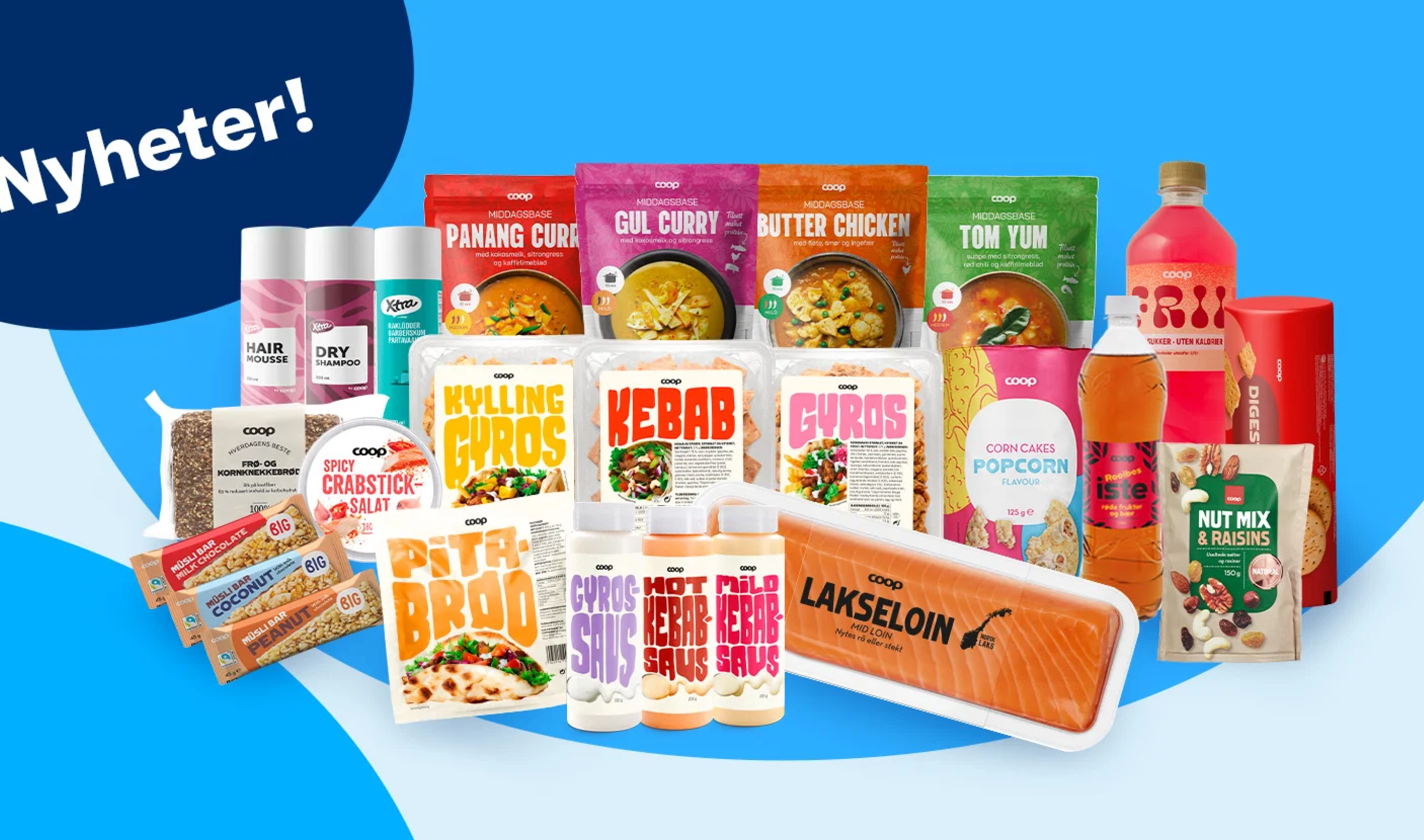 Vi har fylt hyllene med spennende nyheter – alt fra smakfulle middagsbaser og sauser til friske drikker, sunne snacks og hårpleieprodukter. Enten du er på jakt etter en enkel hverdagsmiddag eller noe godt å kose deg med, finner du det hos oss. Hva vil du prøve først?