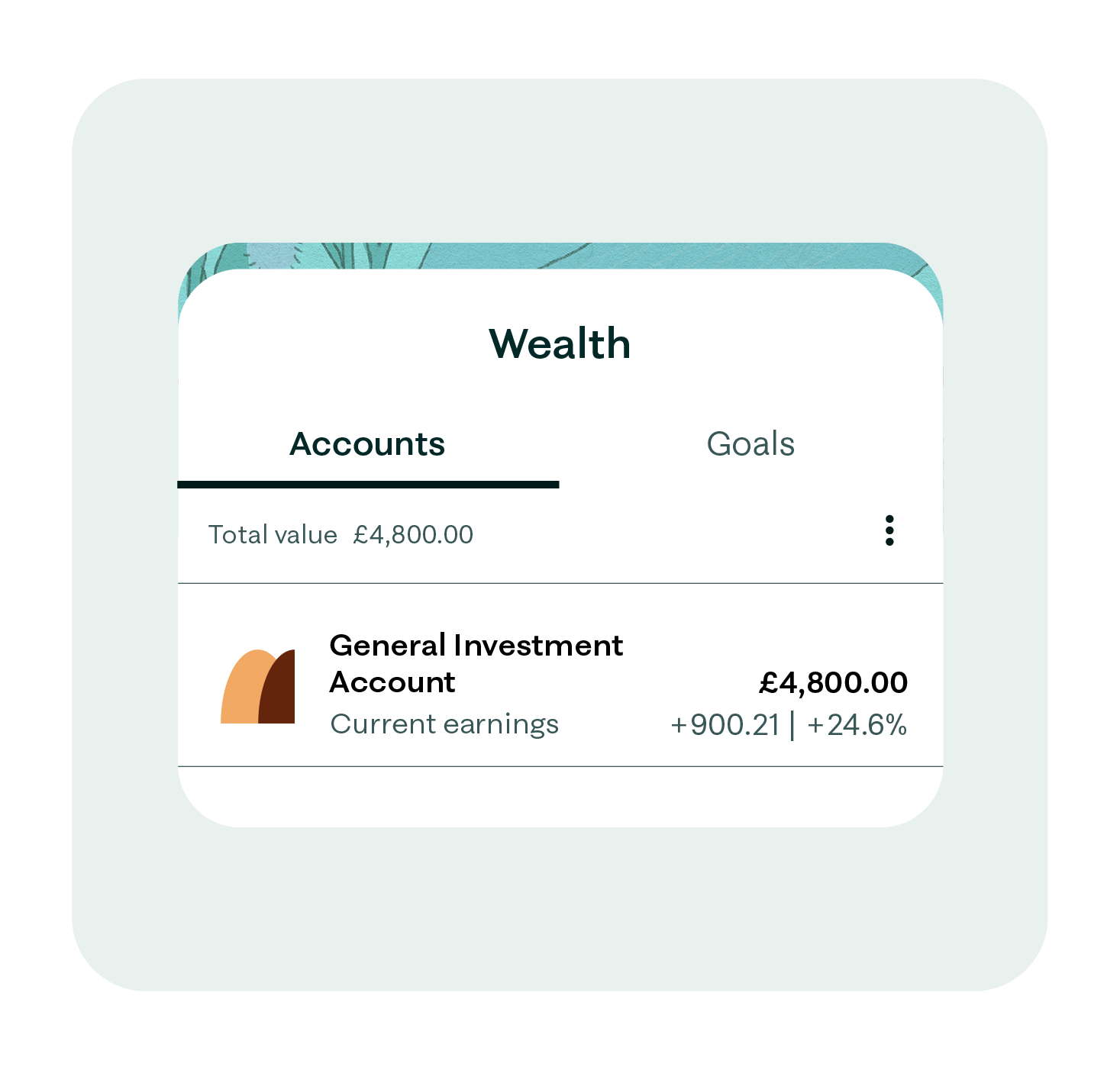 UI card showing the balance of a general investing account