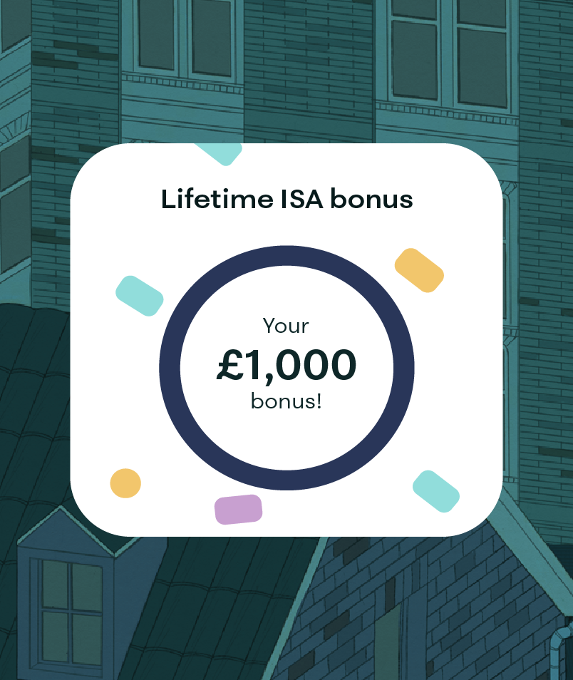 UI tile of LISA bonus of £1,000 being paid in