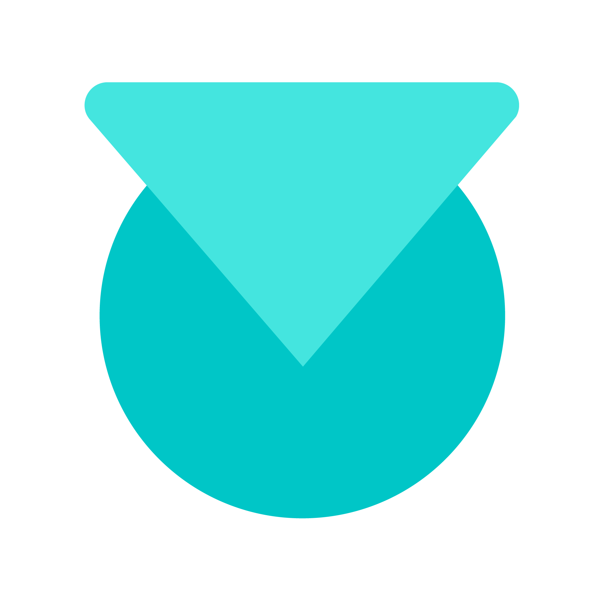 Simple turquoise geometric icon with circle and triangle