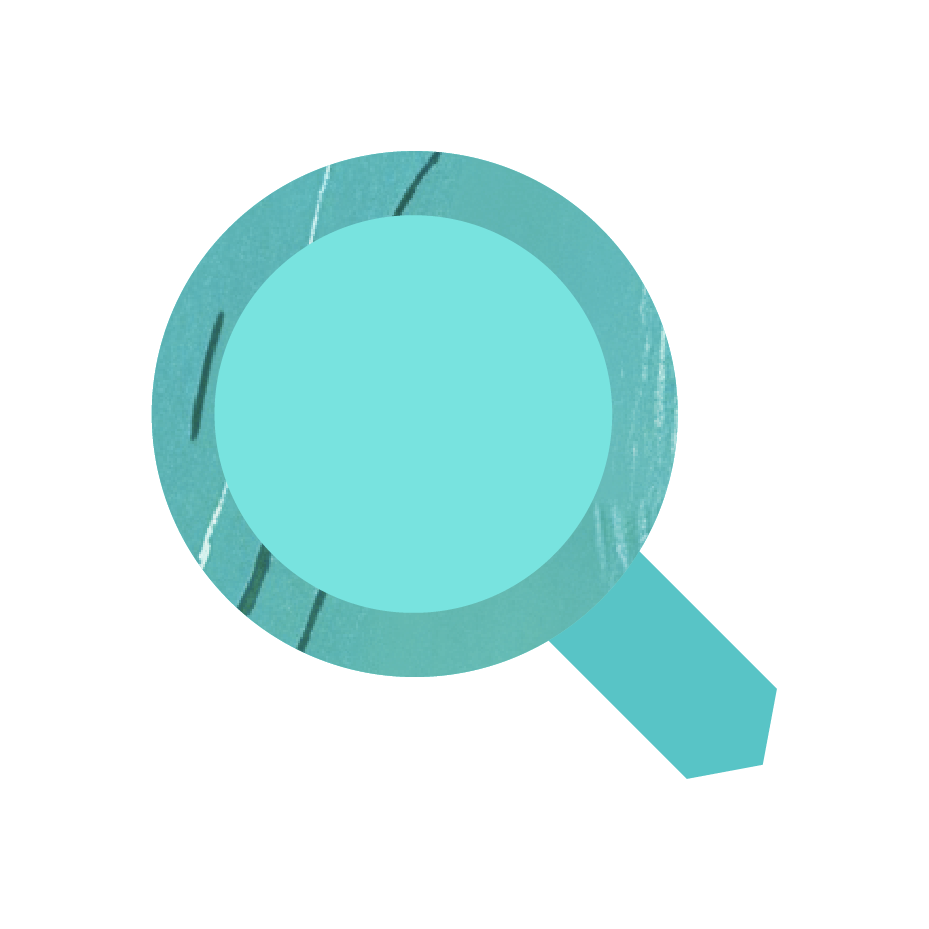 Blue magnifying glass icon with texture effect