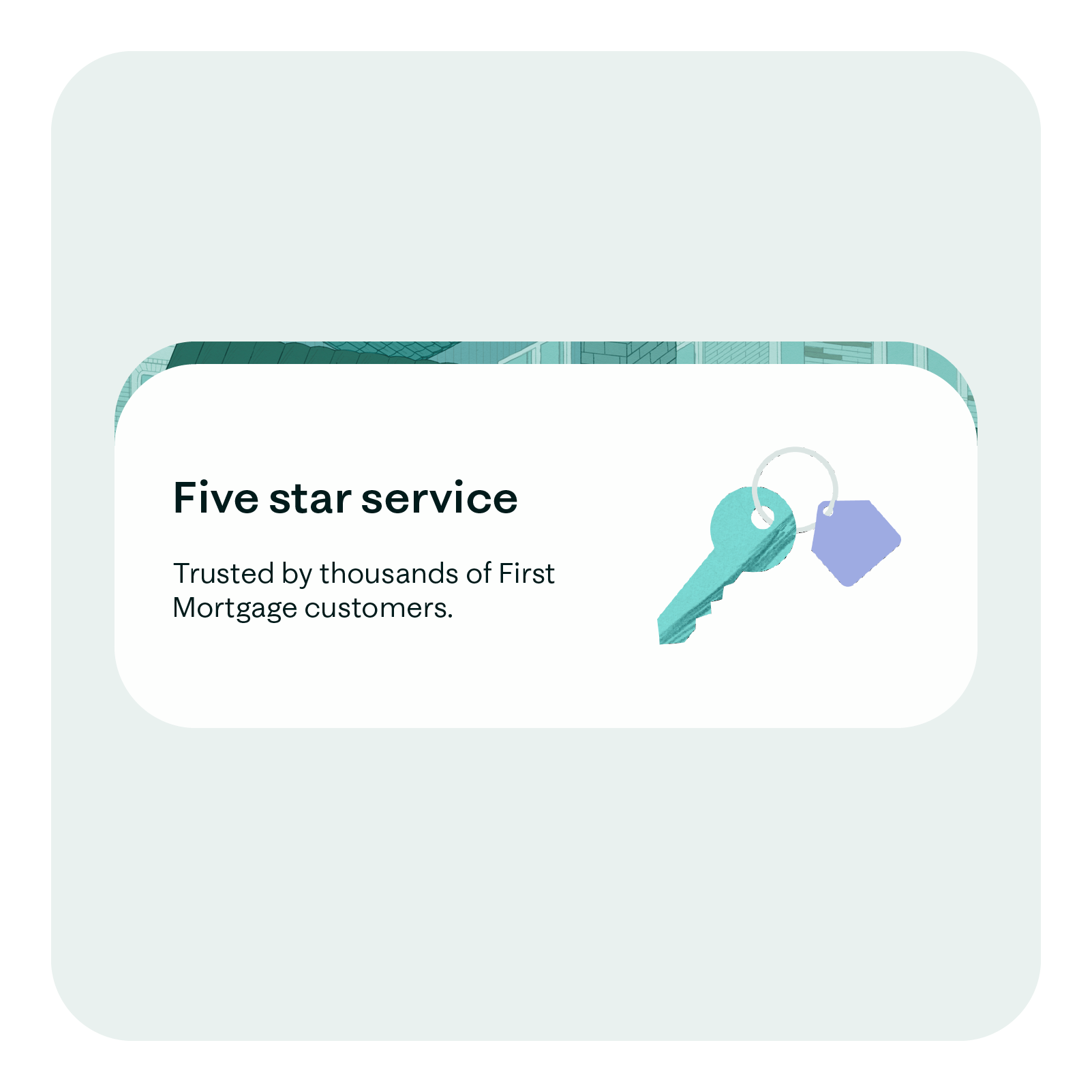 UI tile saying how the company First mortgage is trusted by thousands of customers