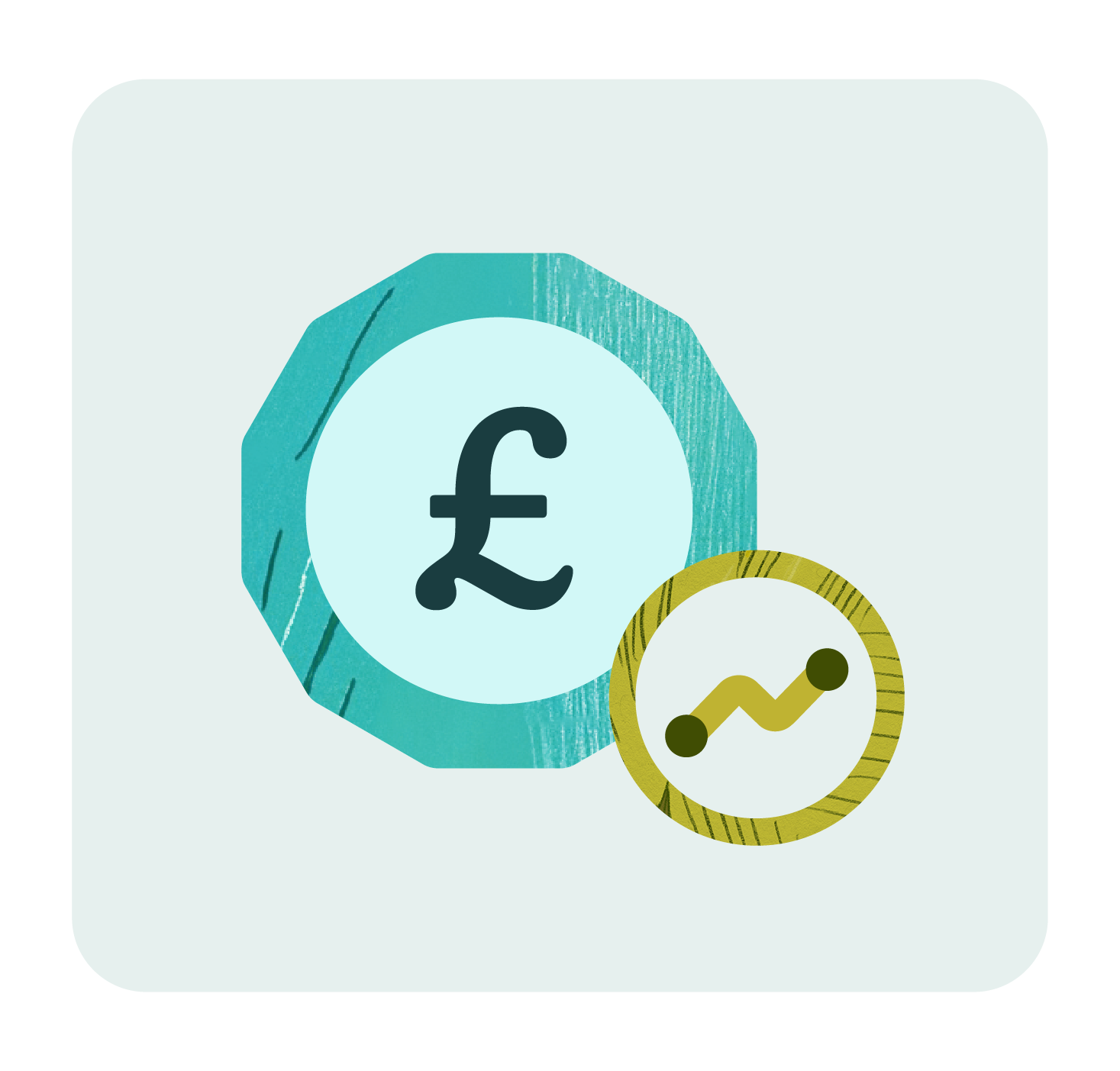Icon of a blue coin with a currency symbol