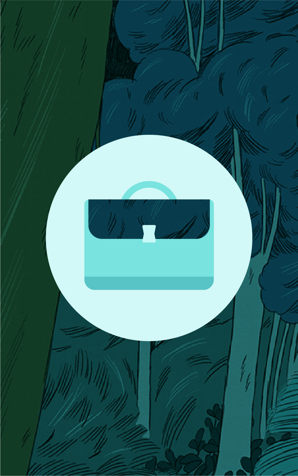Blue suitcase illustration