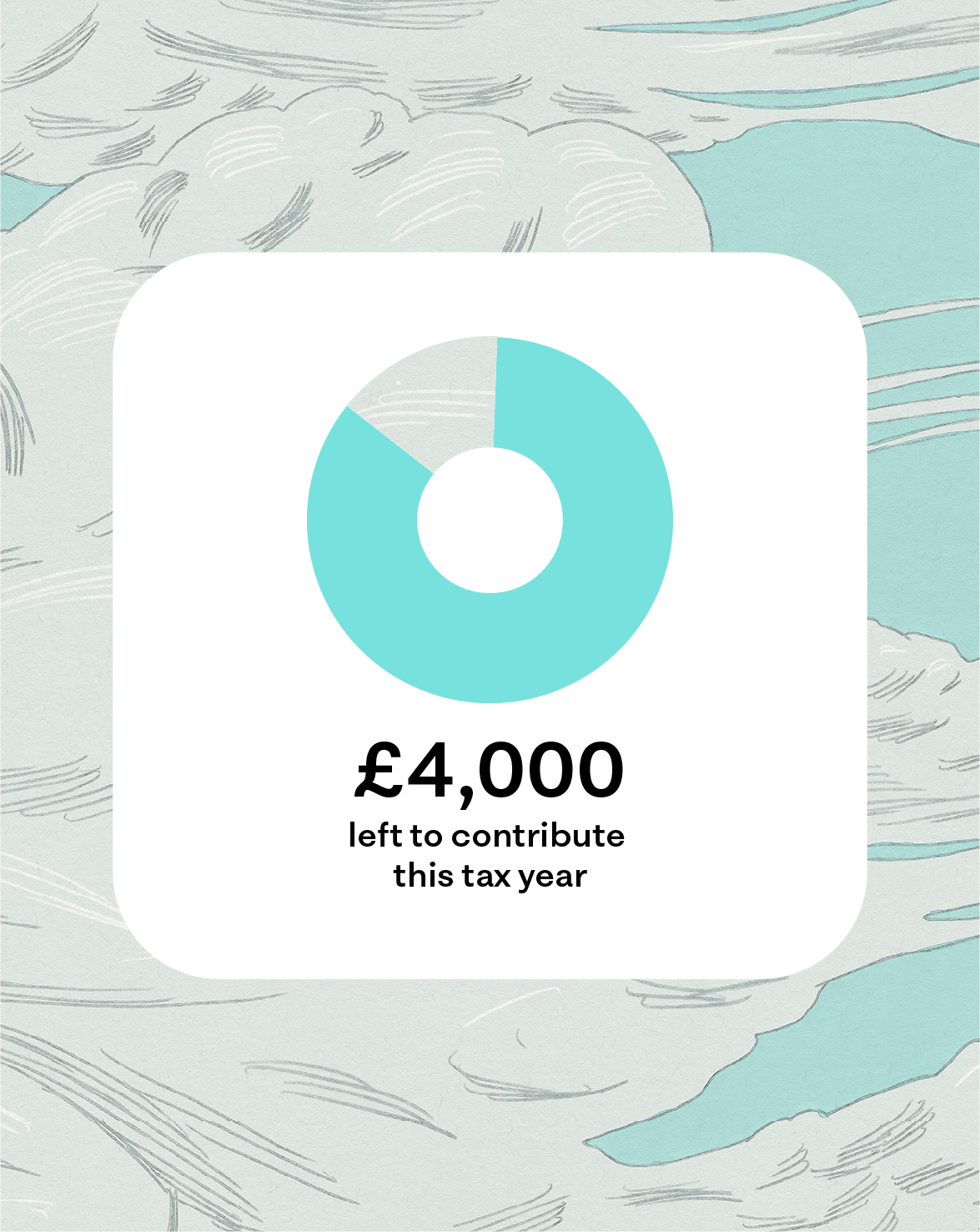 UI element with round savings graph on it