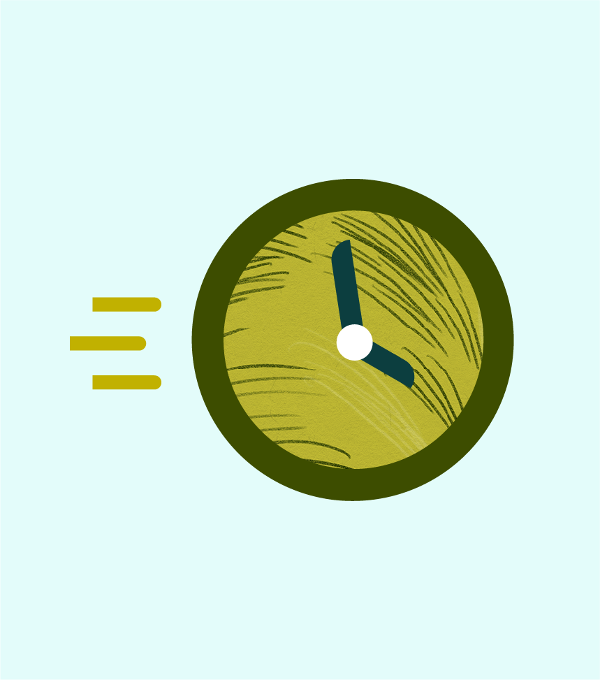 Illustration clock in green