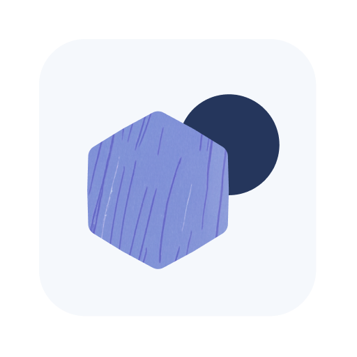 Blue Hexagon icons with circle behind it