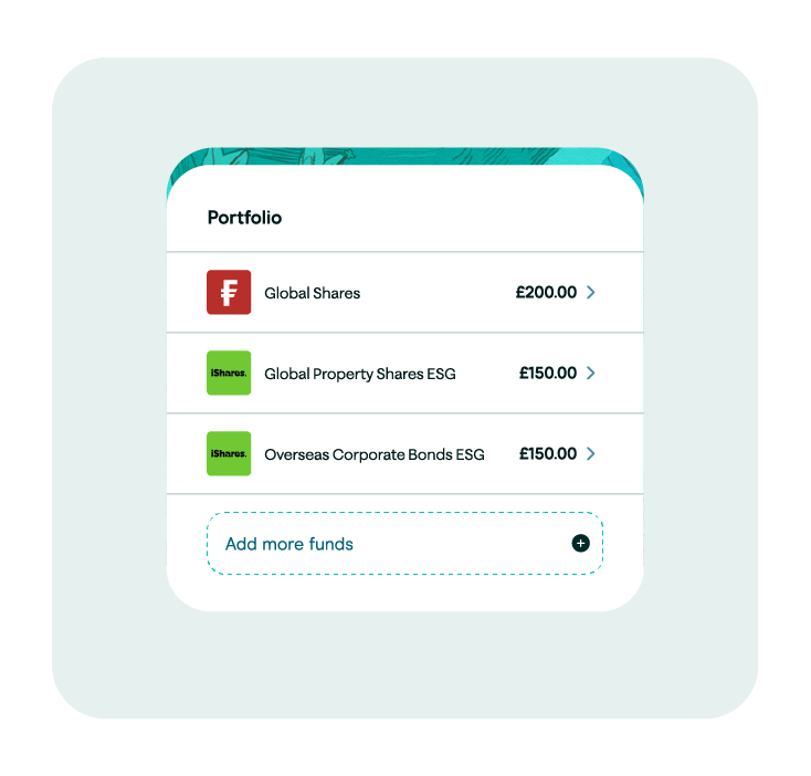 UI screen displaying a list of investment funds
