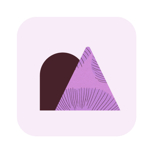 Pink triangle with half circle behind it