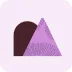Pink triangle with half circle behind it