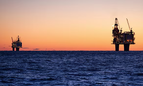 Offshore sunset