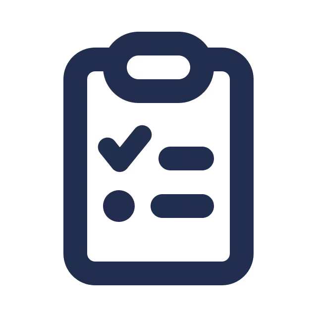 Clipboard list check icon