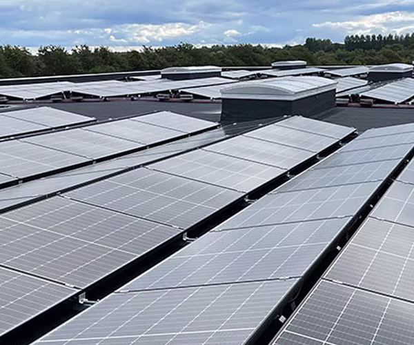 Solar panels on building
