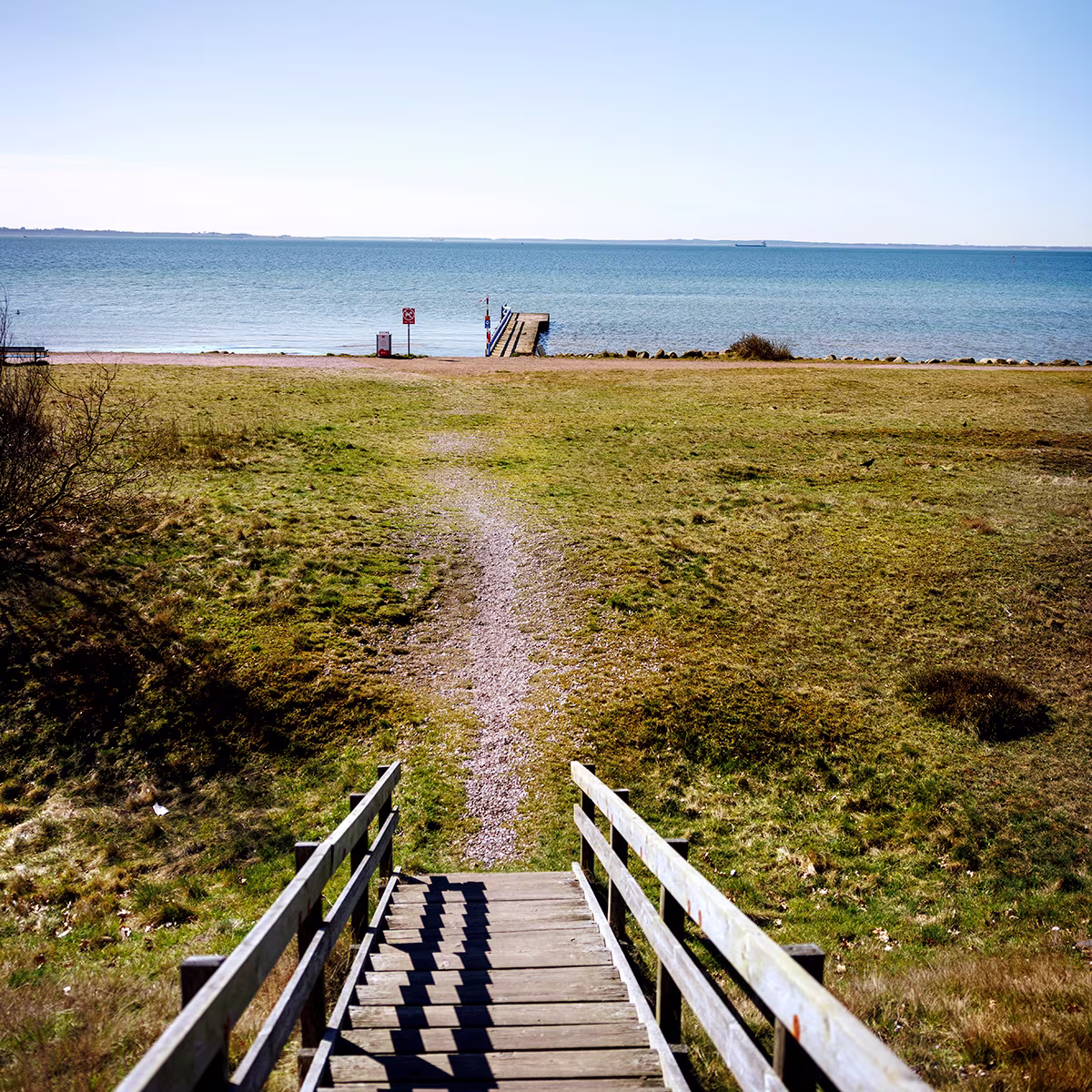 Campsite located near the water