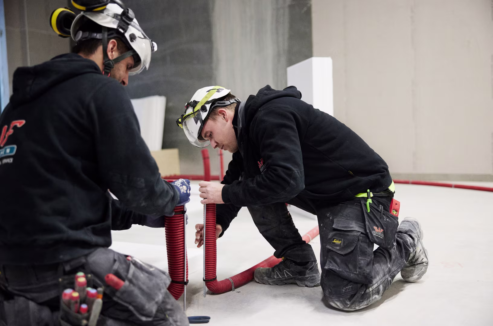 Men working on installation