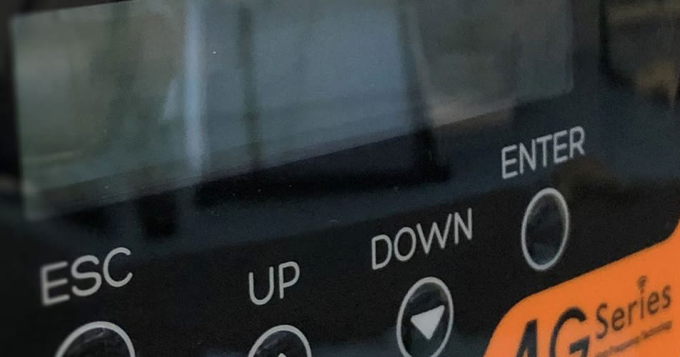 Close-up van het display van de Solis 3K-S5-3P omvormer