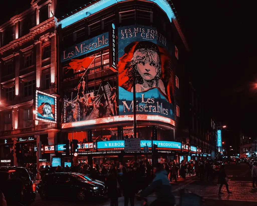 West End Theatre advertising Les Misérables musical