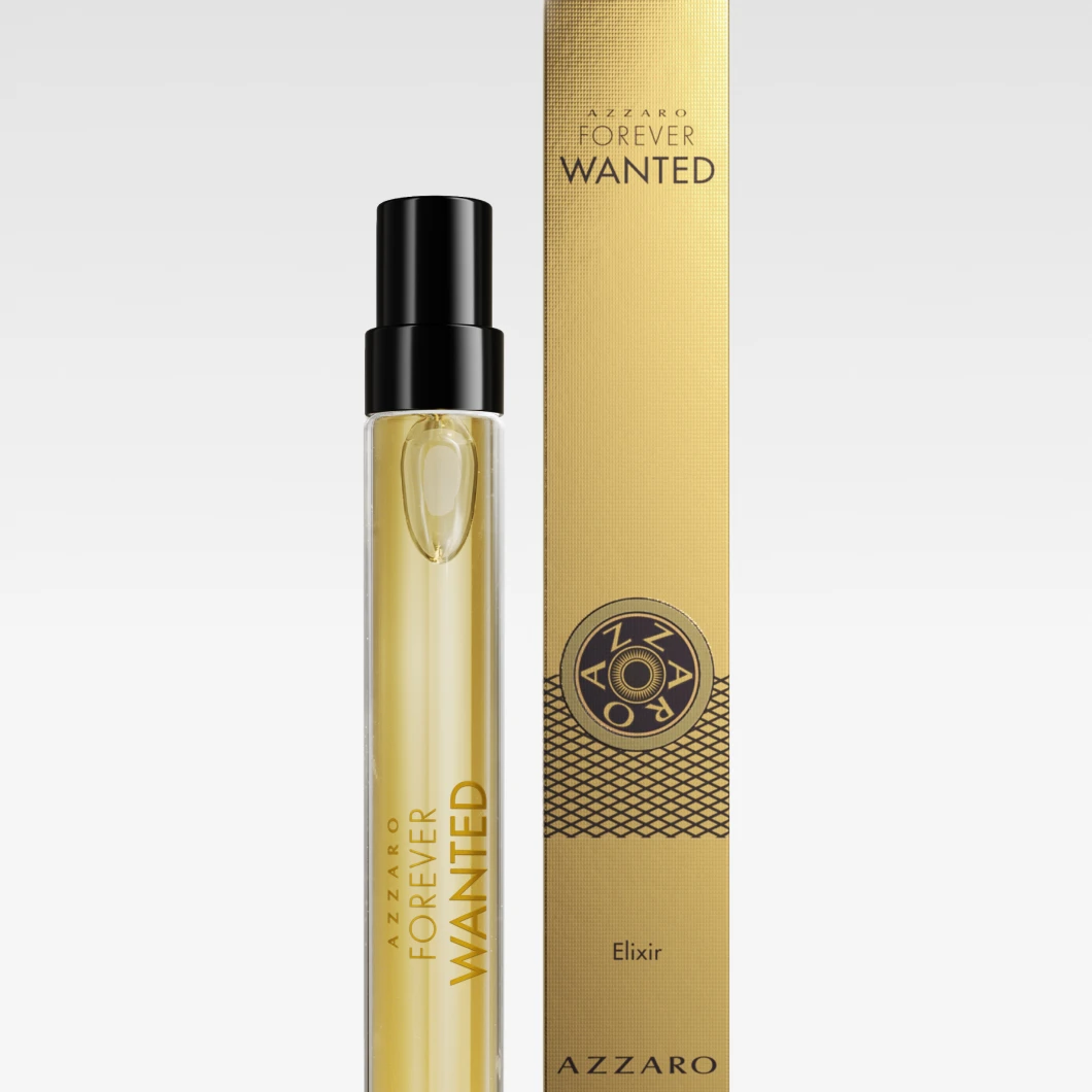 "Azzaro Forever Wanted Elixir travel spray – intensiv och modern herrdoft i smidig resestorlek."