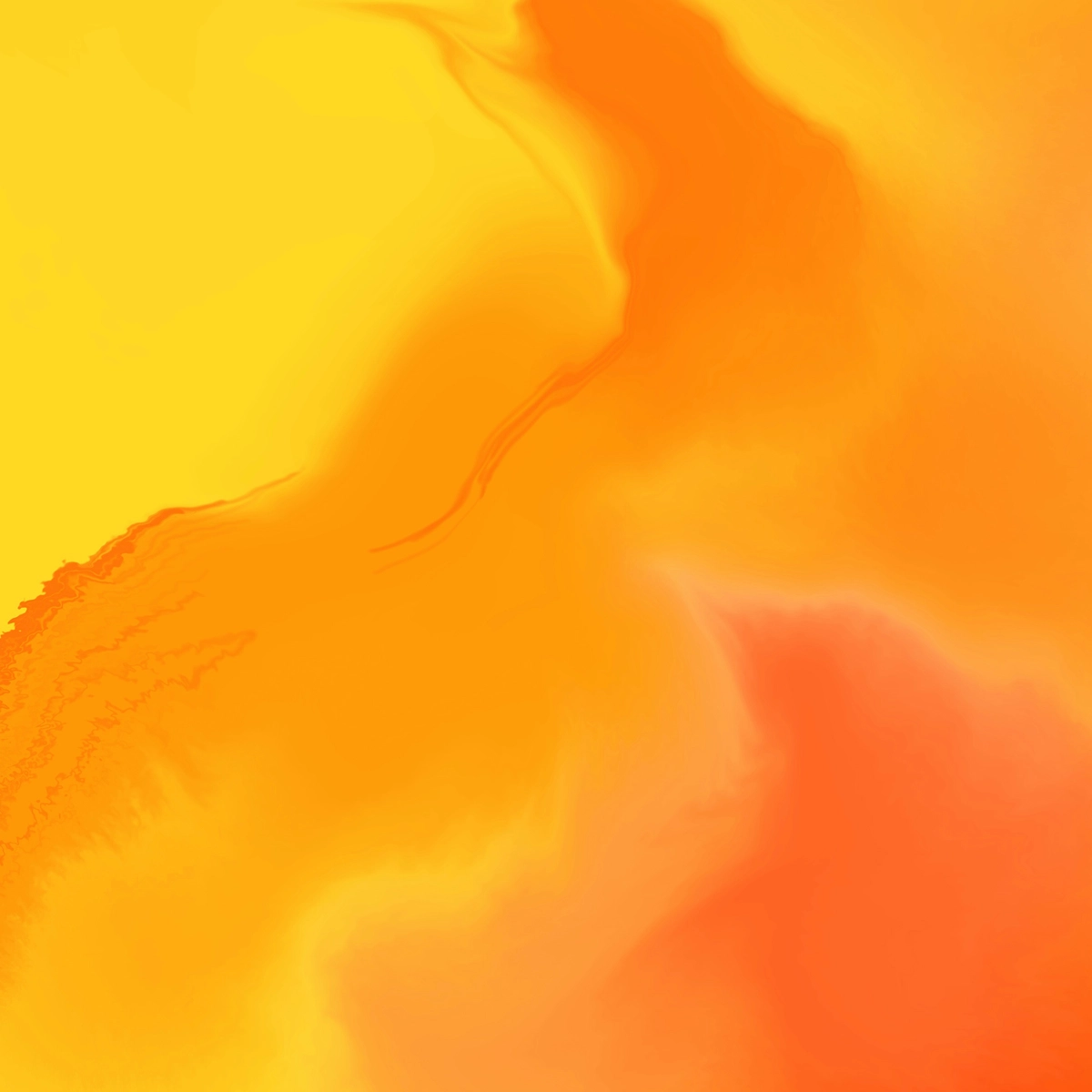 Abstrakt bild med varma färger i gult och orange